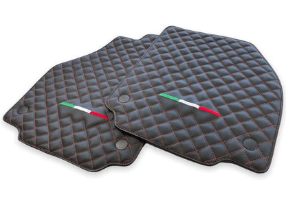 Black Leather Floor Mats for Ferrari 458 Italia IT Edition (2010-2015)