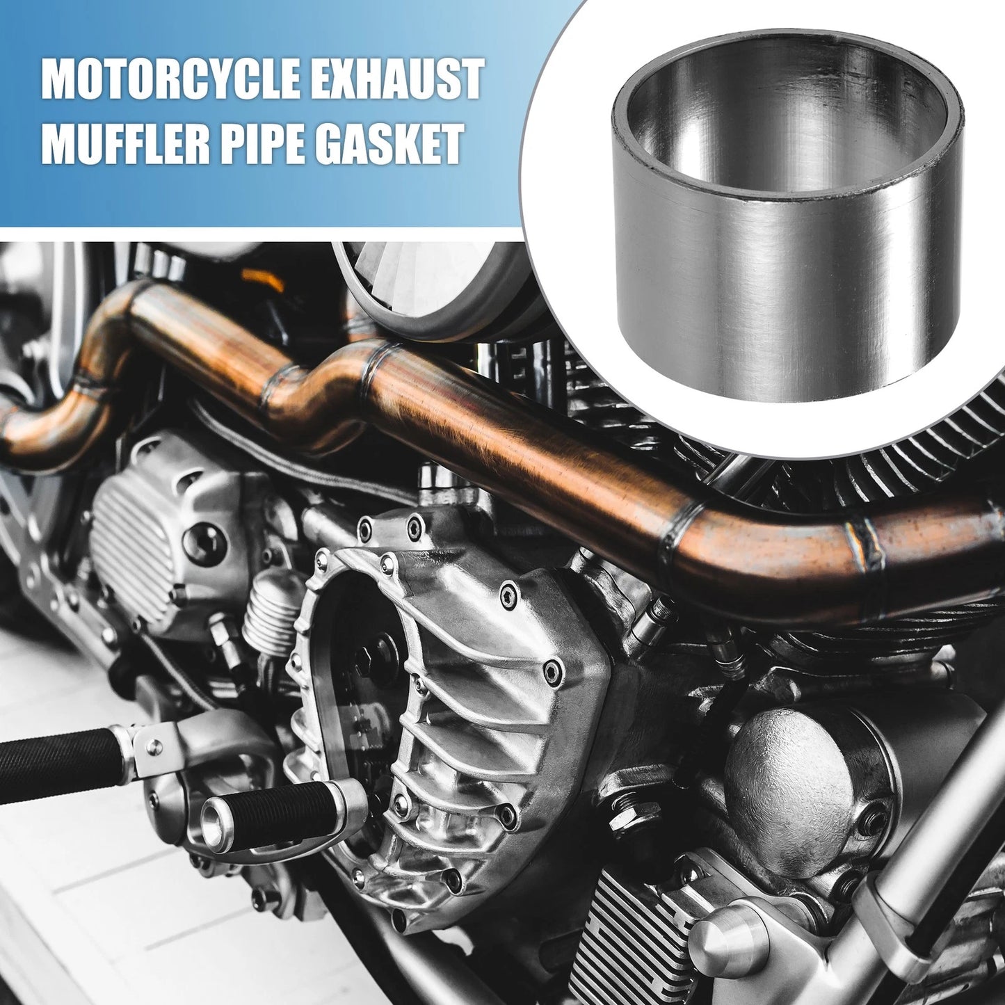 2 x Exhaust Muffler Pipe Gasket 50mm OD Silencer Connector for Motorcycle
