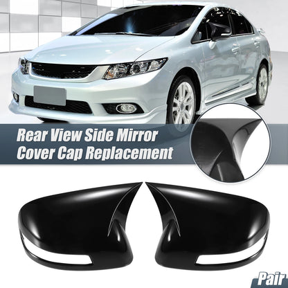 Rearview Mirror Cover Overlay Gloss Black for Honda Civic (2012-2015)