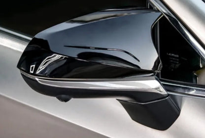 Glossy Black Ox Horn Rearview Mirror Side Lid Cover Trim for Lexus RX (2016-2022)