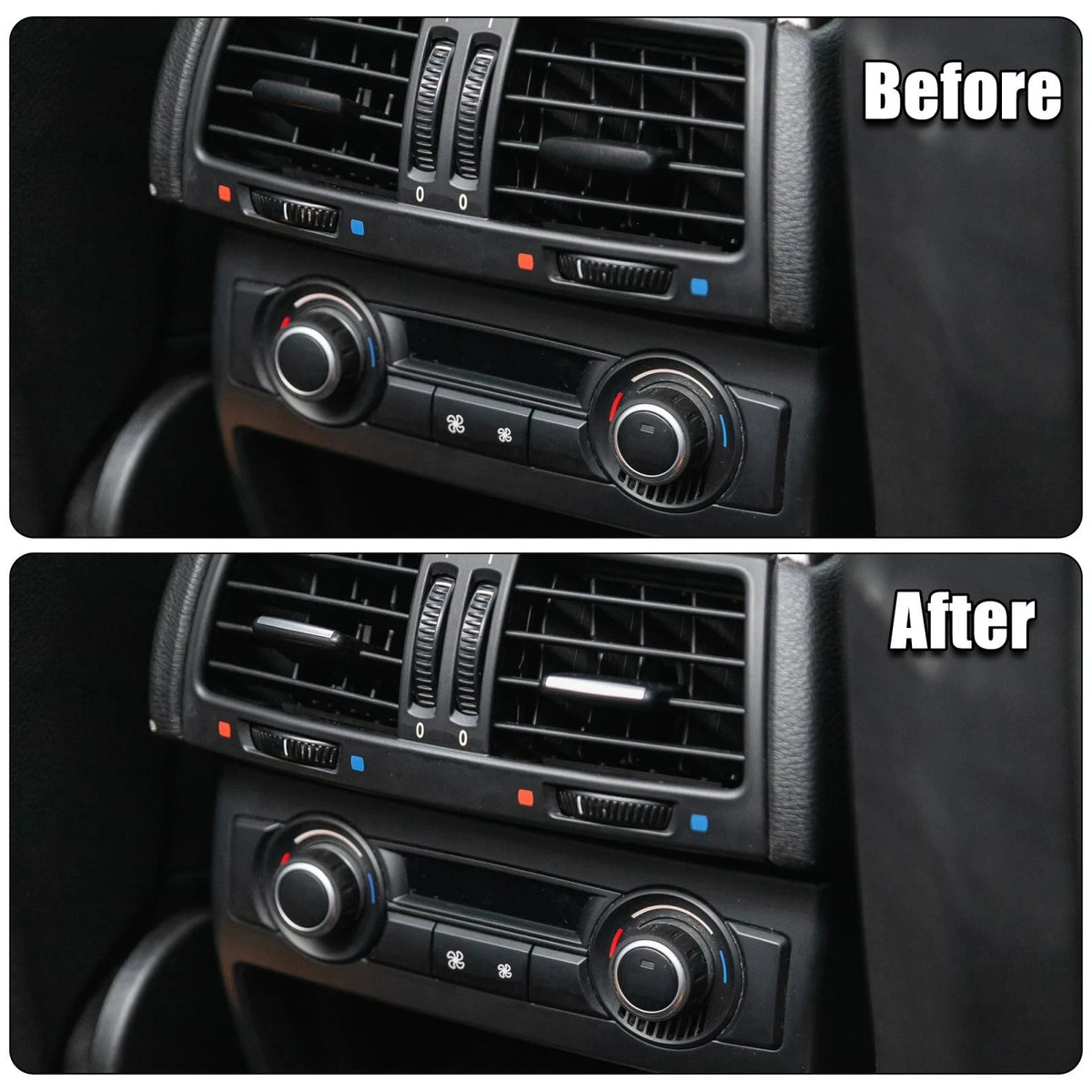 Front AC Air Vent Outlet Tab Clip Chrome Trim for BMW X5 X6 (2014-2018)