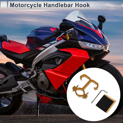 Arc Aluminum Alloy Motorcycle Hanging Hook Hexagon Wrench Gasket 1 Set Gold Tone