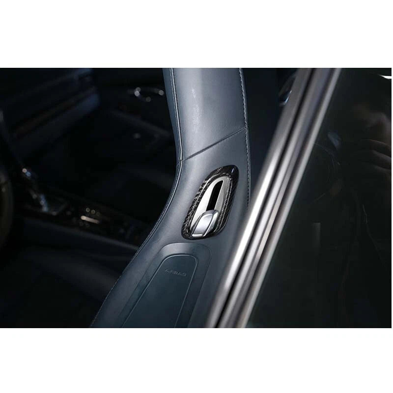 4pc Carbon Fiber Seat Adjust Button Cover Trim Fit For Porsche 718 911 2016-2020