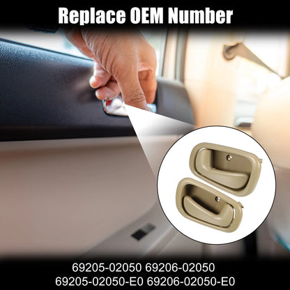 2 x Front Rear Interior Door Handles for Toyota (Beige)