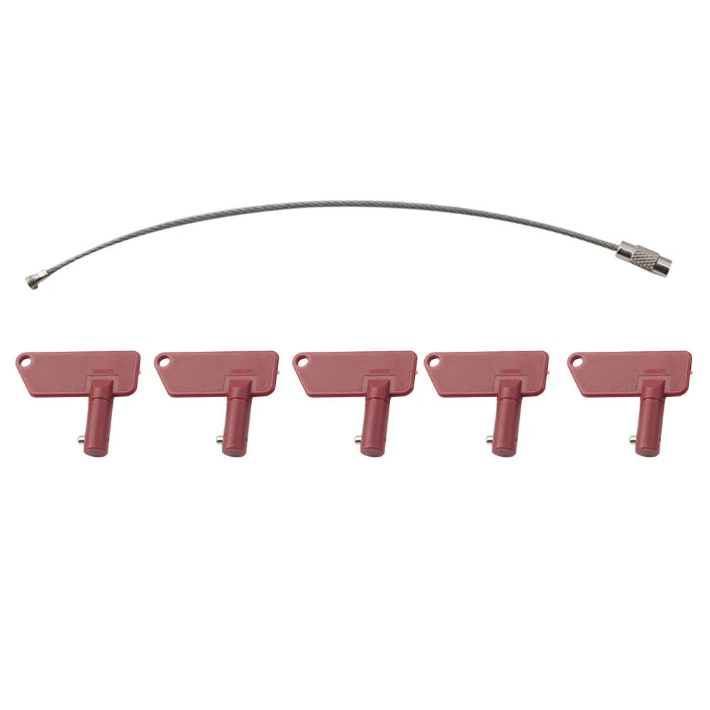 5 x Ignition Keys w/Ring for Terex Battery Disconnect Isolator