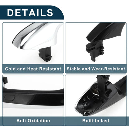 Exterior Door Handle for Mercedes-Benz W205 (2015-2023) Black Silver Tone
