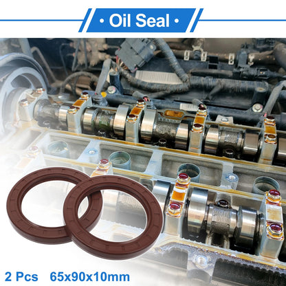 Oil Seal / 65x90x10mm Brown / 2 x Seal Ring Rotary Shaft Seal FKM Rubber for Universal