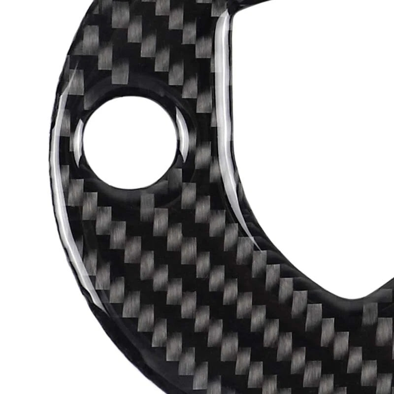 Real Carbon Fiber Steering Wheel Logo Cover Trim Fit For Porsche Macan