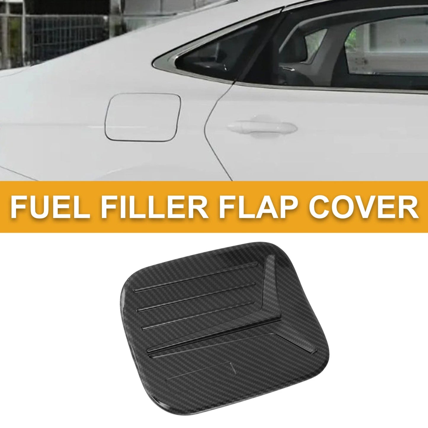 Fuel Tank Door Cap for Toyota Prius (2019-2023) Carbon Fiber Black
