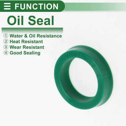Oil Seal 16x22x5mm 5 Pcs TPU High Pressure Green