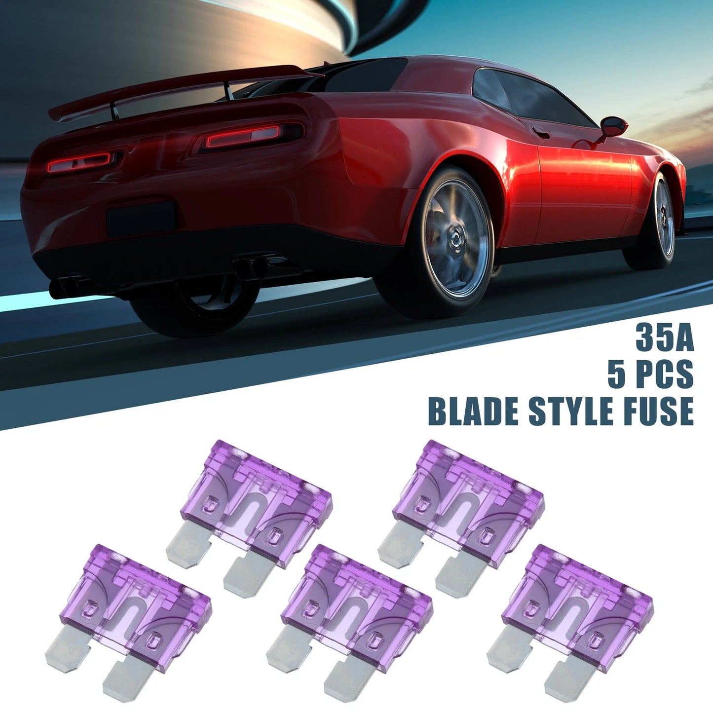 5pcs Blade Style Fuses 35A for Car Boat Truck SUV Motorcycle Purple