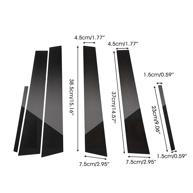 Carbon Black Window Door Trim Covers for Dodge Charger (2011-2021)