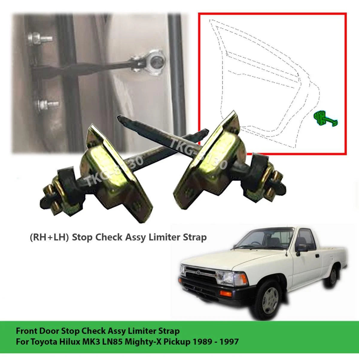 Door Stop Check Limiter Strap for Toyota Hilux MK3 Mighty-X (1988-1997)