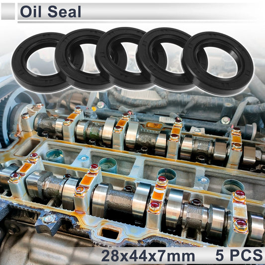 Oil Seal 28x44x7mm 5 Pcs Rotary Shaft Seal TC Ring Nitrile Rubber for Vehicle