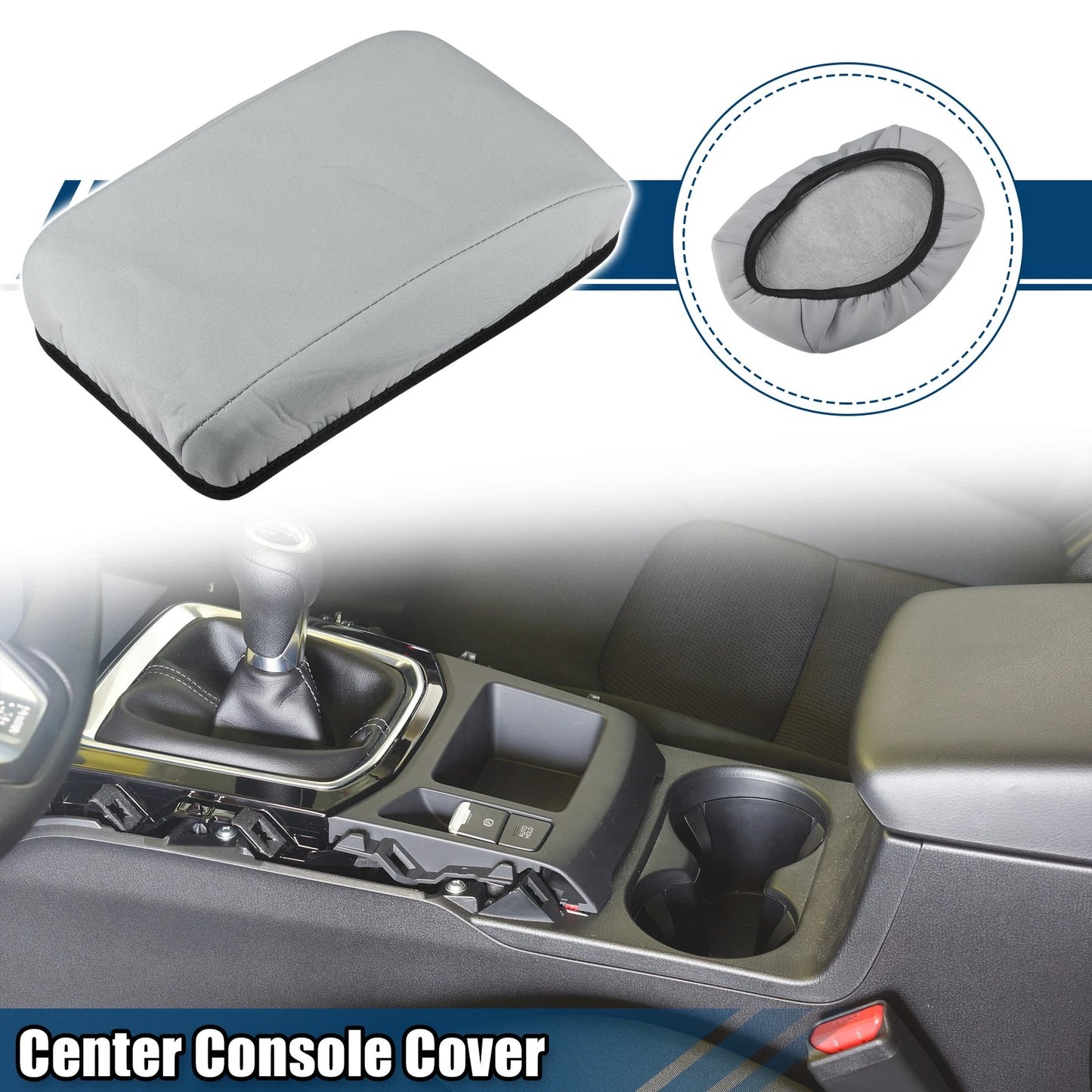 Center Console Armrest Cover for Ford Focus (2015-2018) - Neoprene Gray
