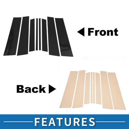 8 Pcs Door Pillar Window Trim for Toyota Highlander (2022-2024) Black