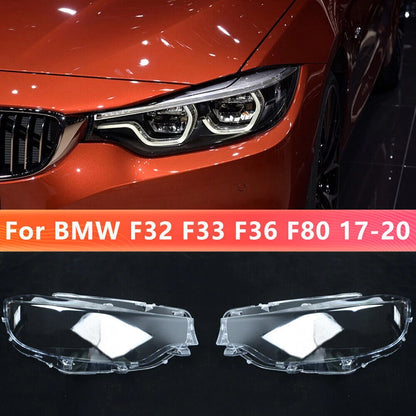 LH+RH Pair Headlight Lens Covers for BMW 4 Series F33 F32 F80 F82 F83 (2017-2020)
