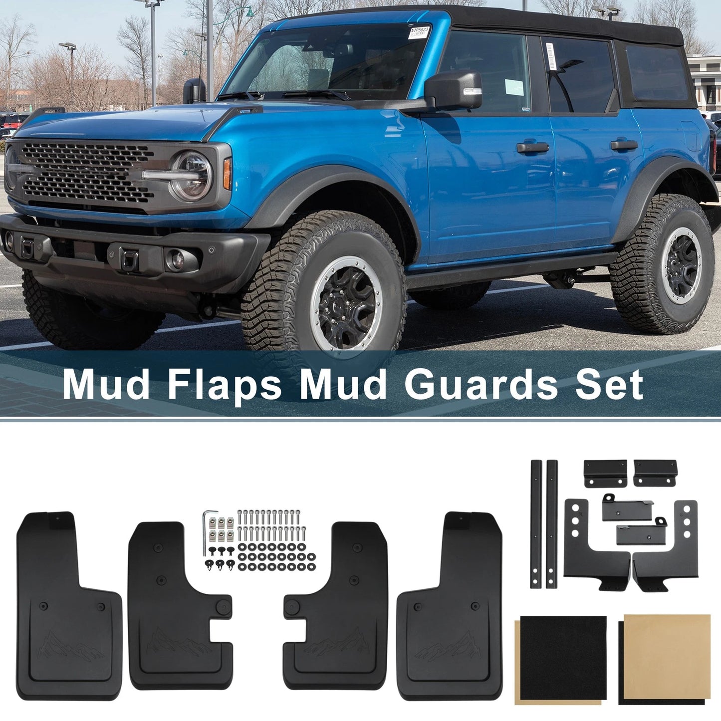 Mud Flaps for Ford Bronco 2021-2025  Splash Guards No-Drill