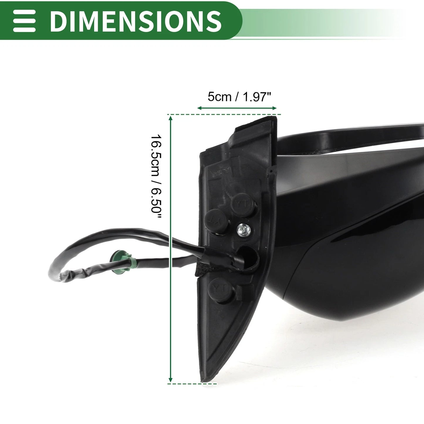 Left Side Door Mirror for Honda Fit (2009-2014) Manual Folding Gloss Black
