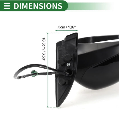 Left Side Door Mirror for Honda Fit (2009-2014) Manual Folding Gloss Black