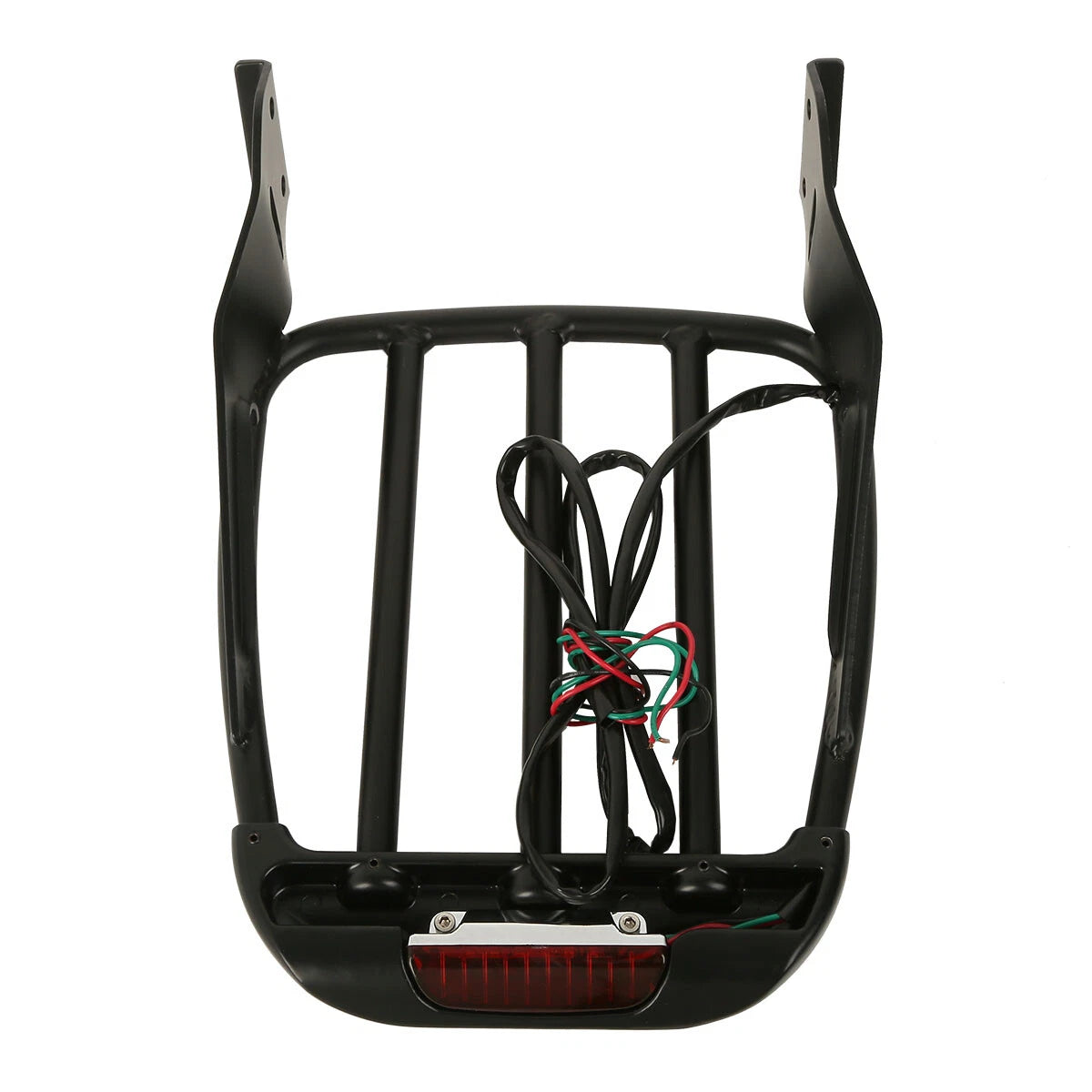 Black Two-Up Detachable Luggage Rack with LED Light for Harley Softail (1984-2005)