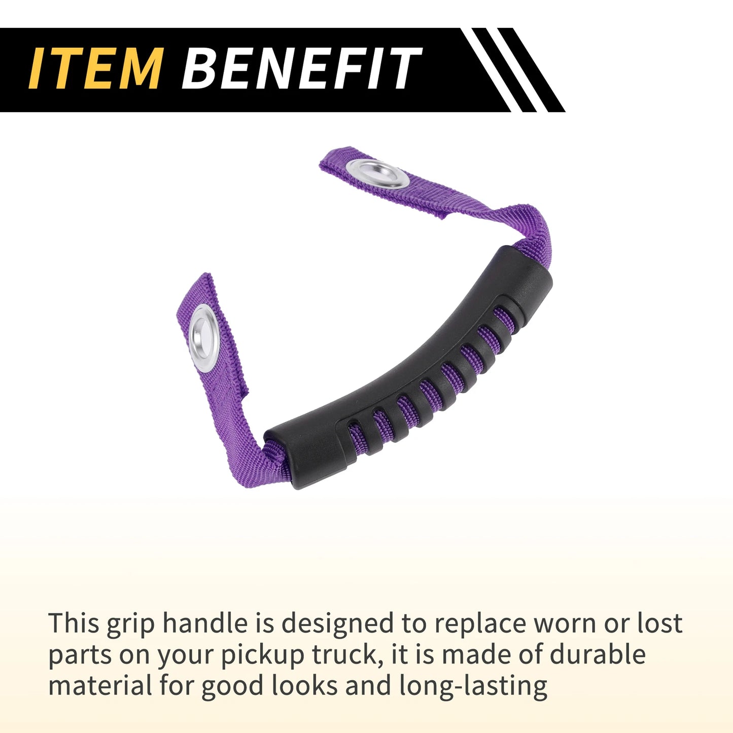2 x Roll Bar Grab Handles for Jeep Wrangler Roof - Purple (Fits 2007-2023)