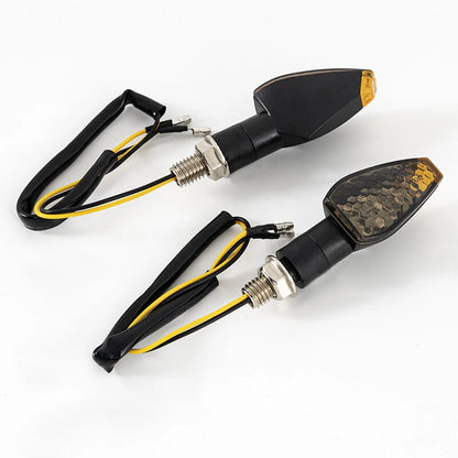 Smoked LED Motorcycle Turn Signal Indicators for Universal Fit - Amber (N/A)