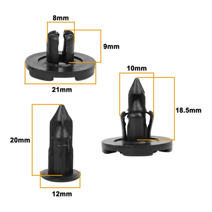 30 Pcs 8mm Black Plastic Rivet Fasteners for Nissan