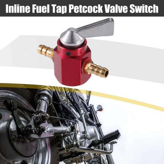 Gas Inline Petrol On-Off Fuel Tap Petcock Valve Switch 6mm for Motorcycle Red