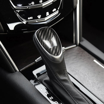Real Carbon Fiber Gear Shift Head Knob Cover Trim Fit For Cadillac ATS XTS