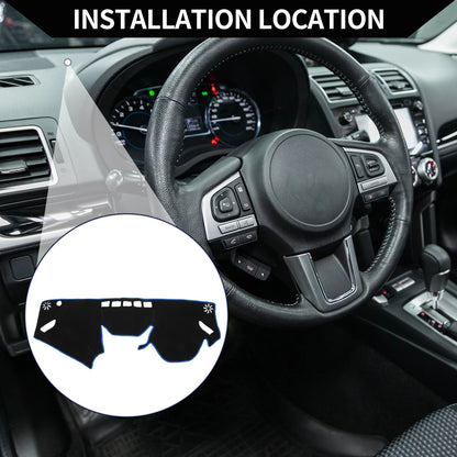 Dashboard Cover Mat for Subaru Forester 2018-2024 Black Blue 1 Set