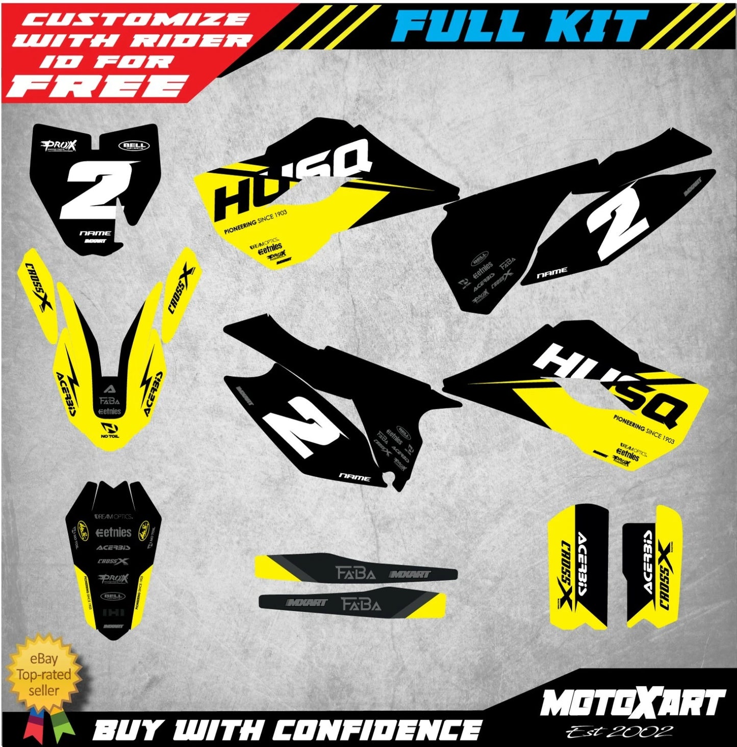 Custom Graphic Kit for Husqvarna TC 85 (2014-2017) - BASE Style Stickers