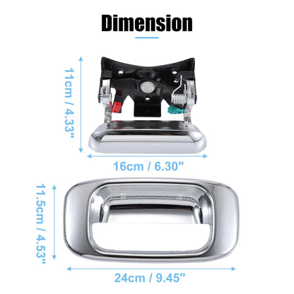 1 Set Chrome Tailgate Handle & Bezel for Chevrolet GMC