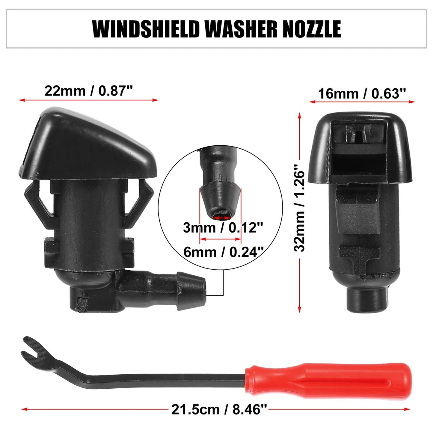 5 x Front Windshield Washer Nozzles for Jeep Liberty (2008-2012)