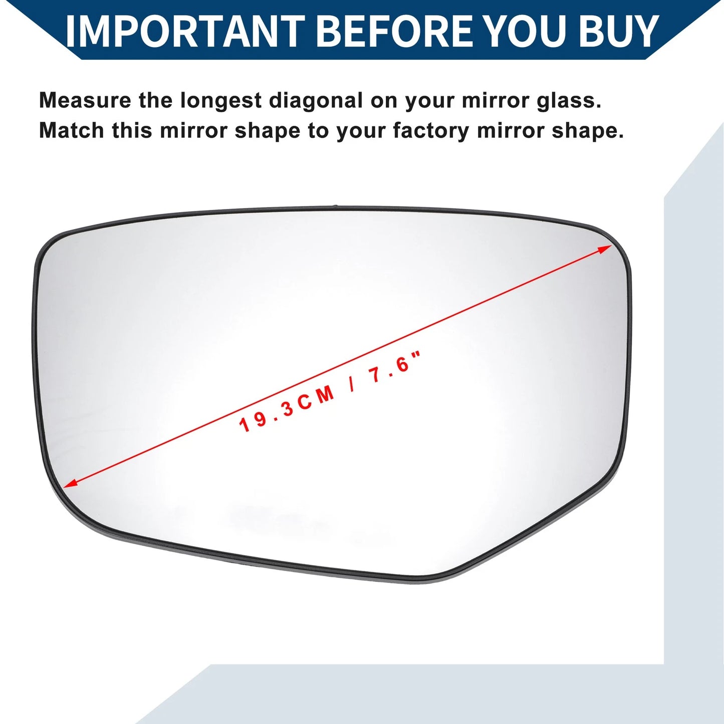 Heated Left Side Mirror Glass for Honda Accord (2008-2012)