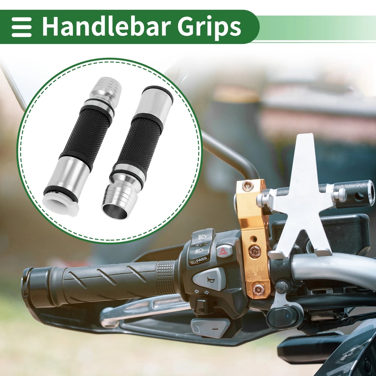 7/8" 22mm Hand Grips Rubber Covers for Motorcycle