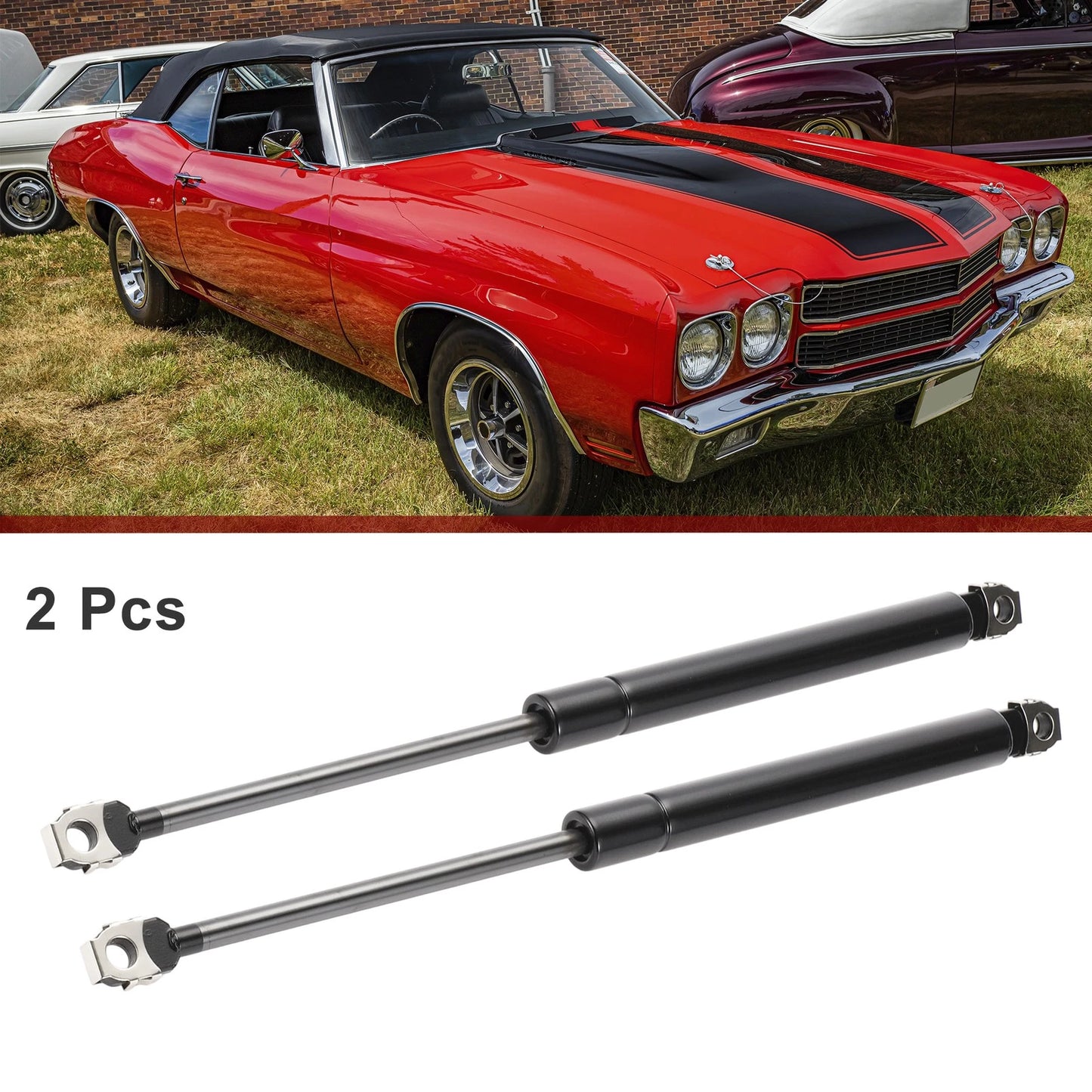 Front Hood Lift Supports Gas Strut Chevrolet Camaro (1982 - 1992) Black