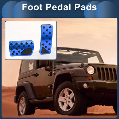 Automatic Foot Accelerator Pedal Covers 2 x for Jeep Wrangler (2018-2024) Blue