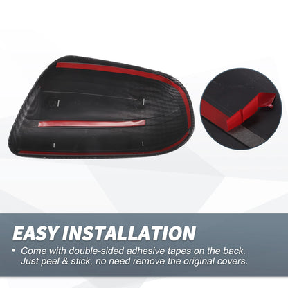 Rearview Mirror Cover Overlay Black Carbon Fiber for Toyota Corolla (2005-2007)