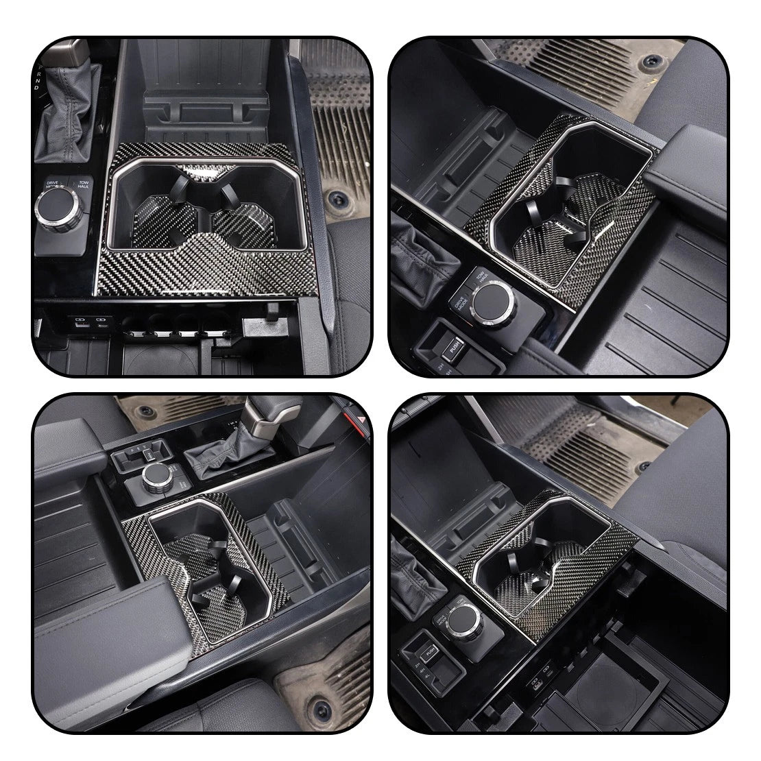 Carbon Fiber Drink Cup Holder Panel for Toyota Tundra (2022-2023)