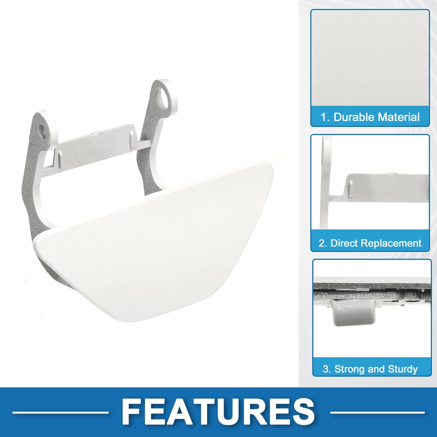 Front Left Washer Nozzle Cover for BMW 528i 2014-2016 (2 x White Caps)