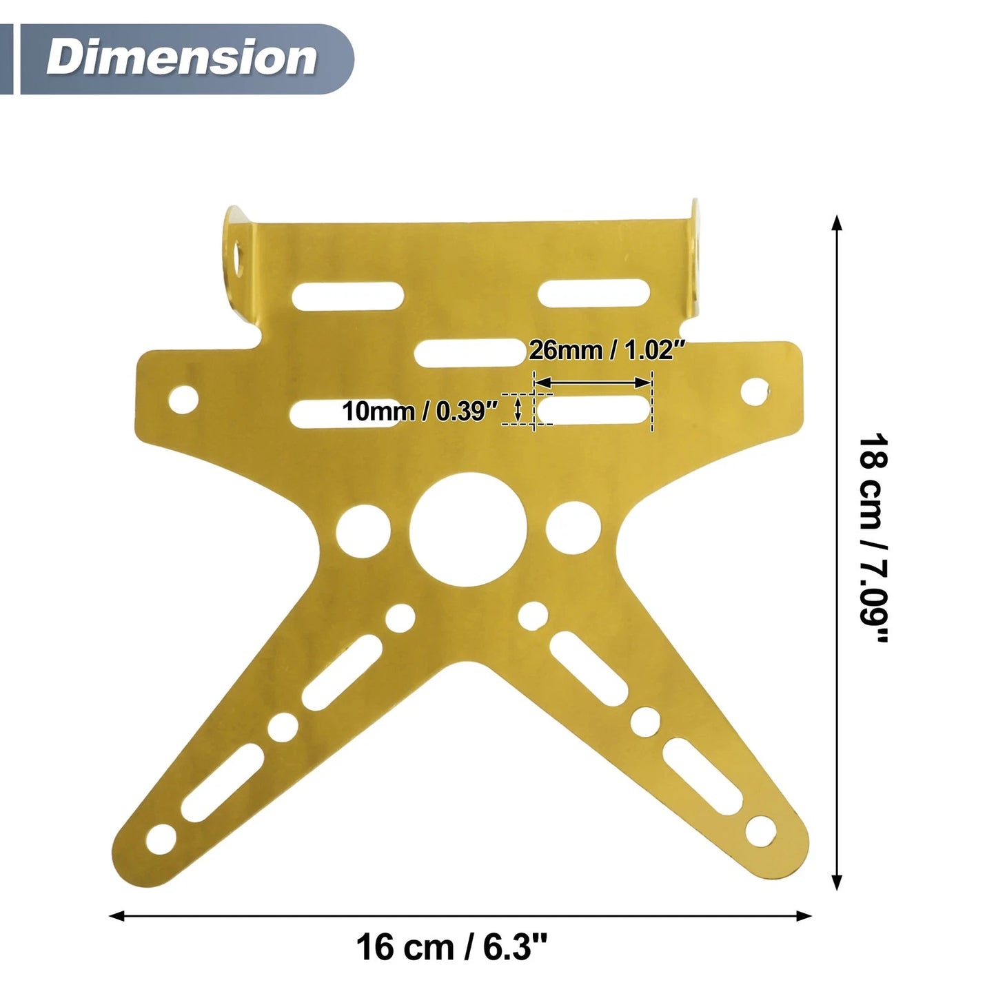 Plate Mount / 26×10 mm / Aluminum Alloy Yellow Hole for Make Model