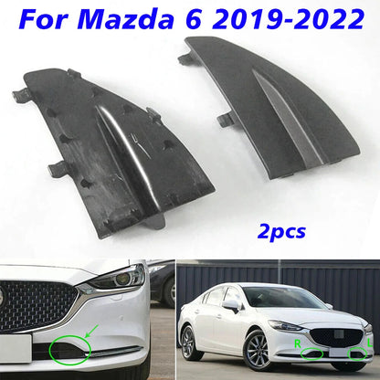 Pair Lower Front Bumper Tow Hook Eye Covers Grille Caps for Mazda 6 (2019–2022)