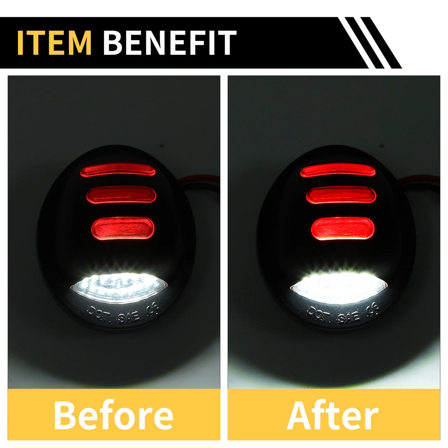 License Plate Lights White Red for Ford F-150 F-250 F-350 (1990-2001)