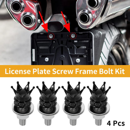 License Plate Screws Cover / 35mm Black 4Pcs / Universal Motorcycle
