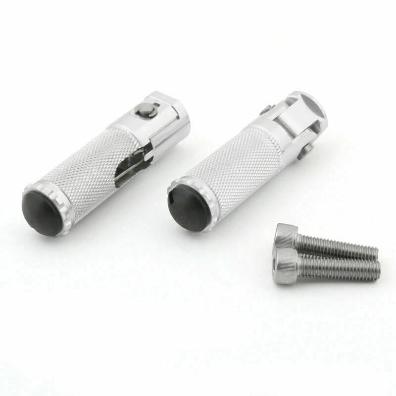 CNC Folding Foot Pegs for Universal Motor Silver