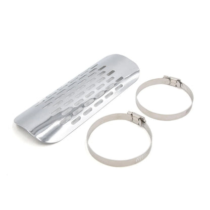 7.2" Motorcycle Exhaust Muffler Pipe Heat Shield Cover Heel Guard Silver Tone for Make Model