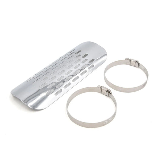 7.2" Motorcycle Exhaust Muffler Pipe Heat Shield Cover Heel Guard Silver Tone for Make Model