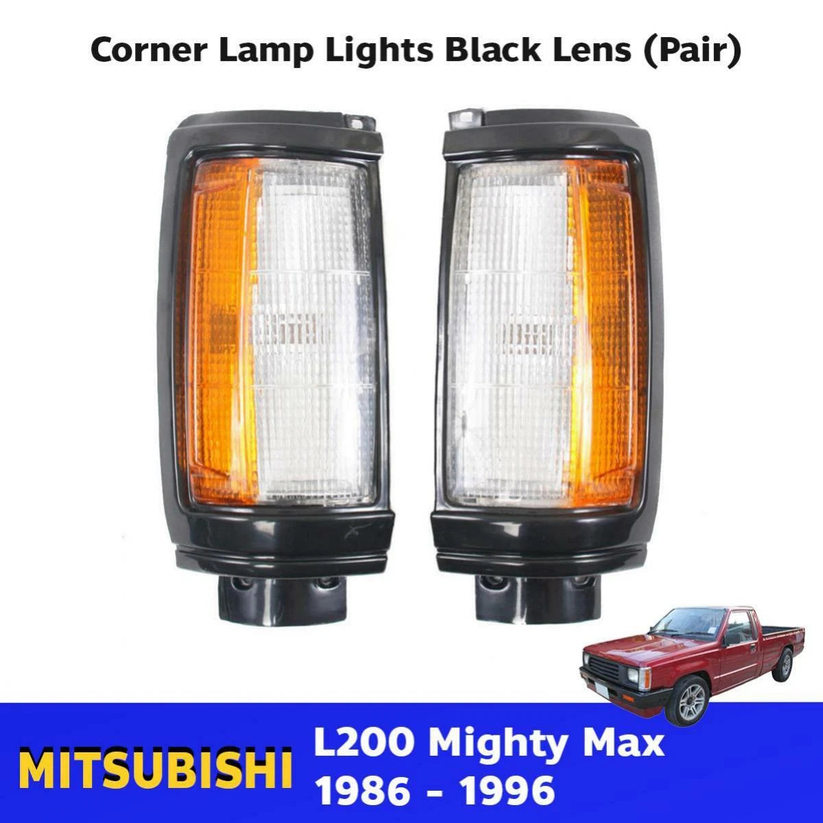 Corner Lights Turn Lamp Black Pair Fits Mitsubishi Triton L200 ME MF 1987-96