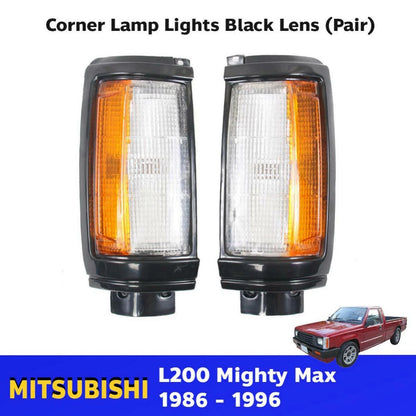 Corner Lights Turn Lamp Black Pair Fits Mitsubishi Triton L200 ME MF 1987-96
